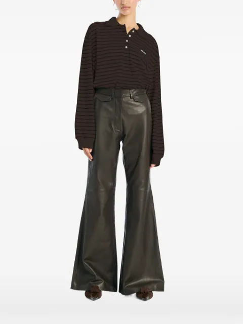ROTATE BIRGER CHRISTENSEN long-sleeve polo top Brown 1160033088