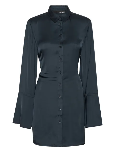 ROTATE BIRGER CHRISTENSEN satin-tie mini shirt dress Blue 1151082318