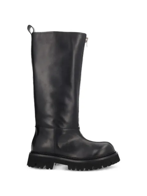 Moschino zip leather boots Black MA26154G0NMF000A