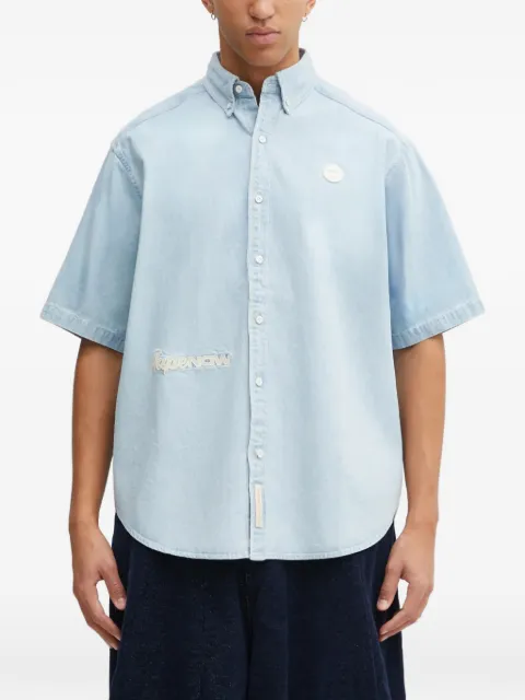 AAPE BY *A BATHING APE® Now buttoned patch shirt Blue AAPSRM8515XXO