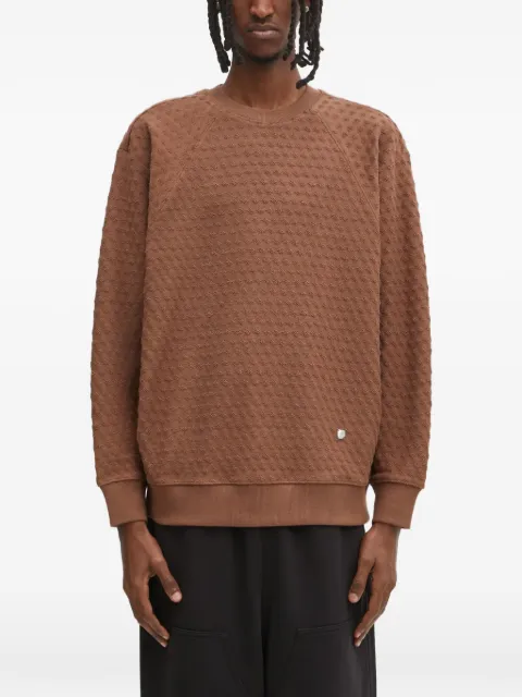 Ader Error Meadow textured raglan sweatshirt Brown BO01FWSW0103BR