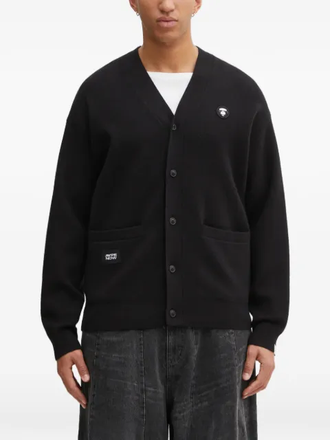 AAPE BY *A BATHING APE® button-fastening chest-pocket cardigan Black AAPKNMC356XXP