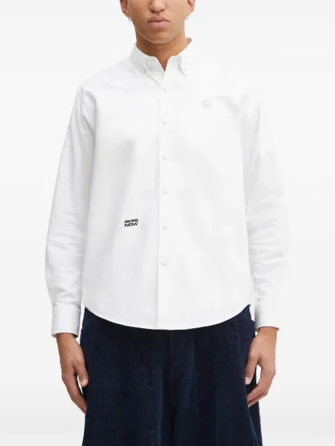 AAPE BY *A BATHING APE® buttoned logo-patch shirt White AAPSTM8539XXP