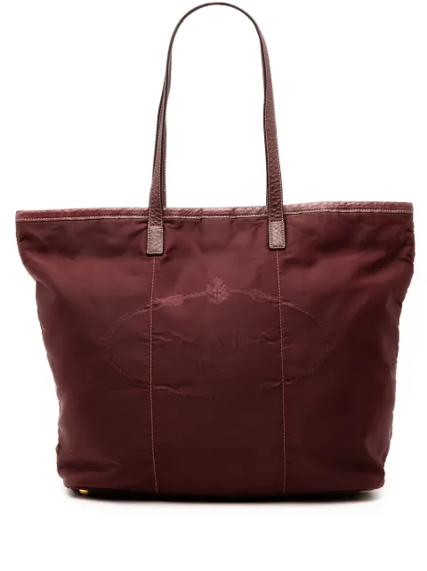 Prada Pre-Owned 2000-2025 Tessuto Canapa Logo tote bag Red MW67ZN7YTPKN282I