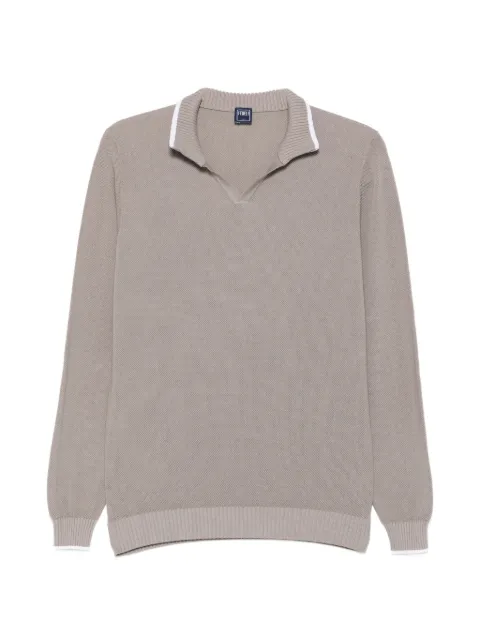 Fedeli polo-collar sweater Grey MU0D5627B
