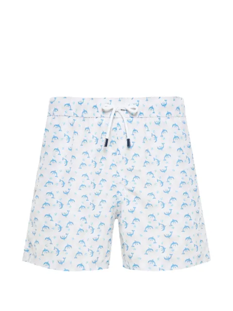 Fedeli dolphin-print swim shorts White TU000318