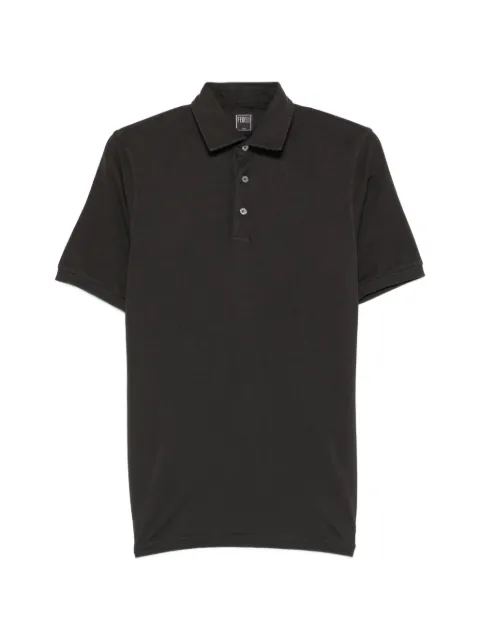 Fedeli Polo North piqué-textured polo shirt Brown TUF00102