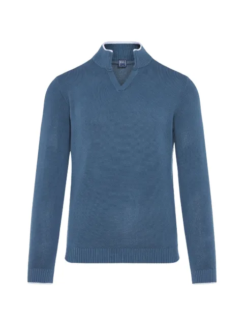Fedeli V-neck sweater Blue MU0D5627