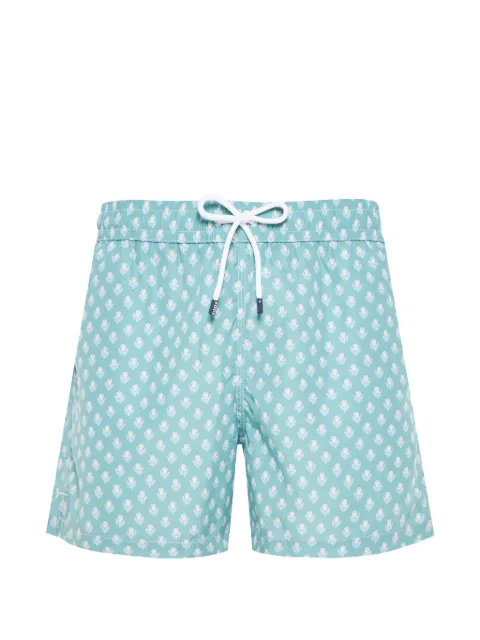 Fedeli Madeira octopus-print drawstring swim shorts Blue TU000318
