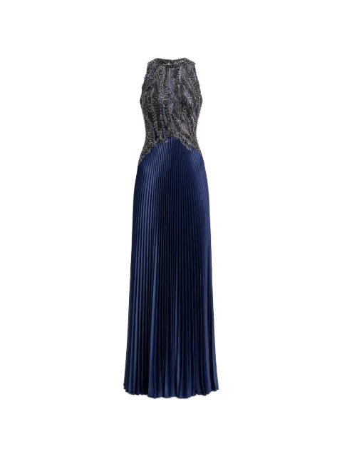 Gemy Maalouf plissé embellished gown Blue EDPF252077LD