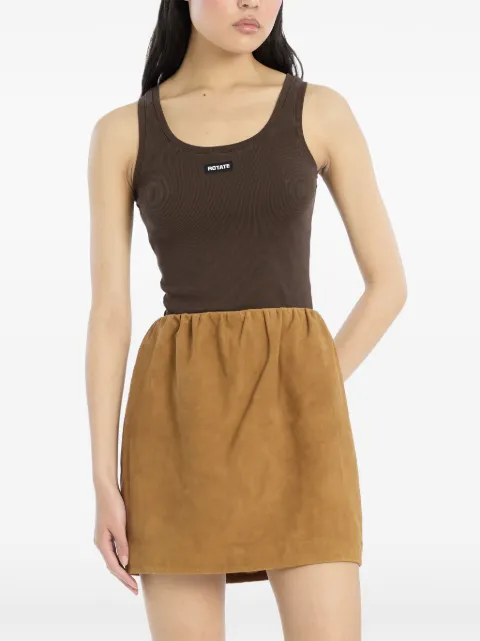ROTATE BIRGER CHRISTENSEN logo ribbed top Brown 1153761667MOLE