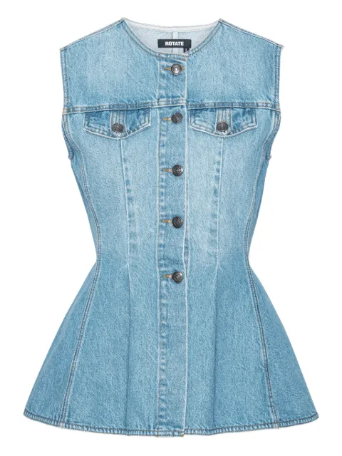 ROTATE BIRGER CHRISTENSEN flared denim top blue Blue 1151671321