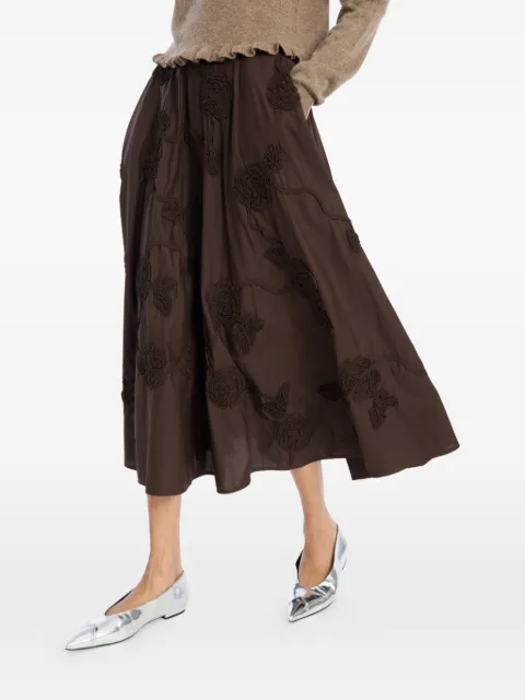 ROTATE BIRGER CHRISTENSEN flower maxi skirt dark brown Brown 1151001667
