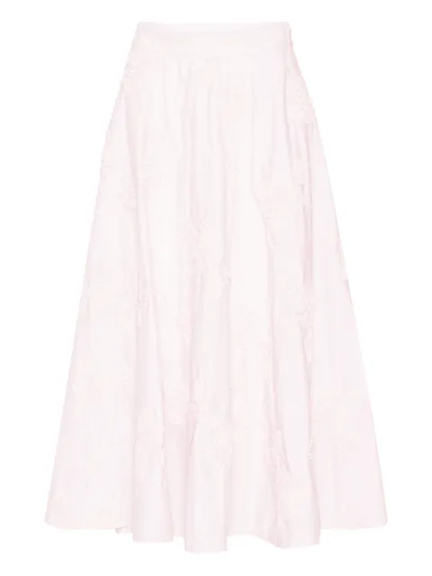 ROTATE BIRGER CHRISTENSEN floral-embroidered midi skirt Pink 1151001809ORCHIDICE