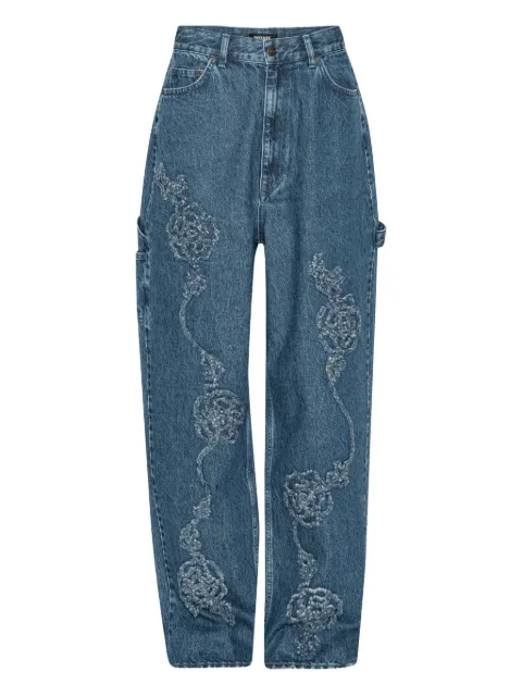 ROTATE BIRGER CHRISTENSEN floral denim boyfriend jeans Blue 1151731602