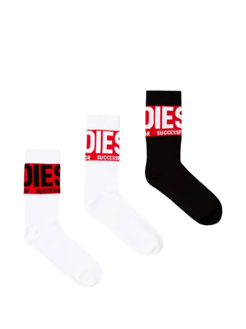 Diesel Skm-Ray logo socks (set of three) White 00SAYJ0IQAR