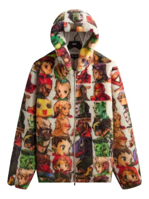 KITH x Marvel xCapcom Fighter faux-fur hoodie White KHM011228104