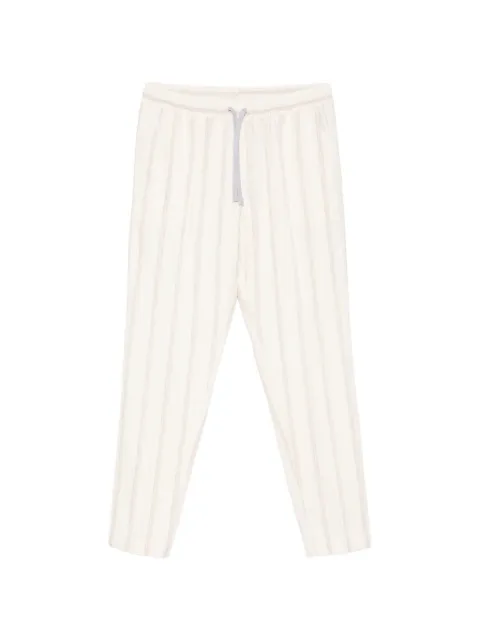 Fedeli striped drawstring-fastening trousers Neutrals TU000592