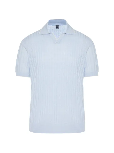Fedeli short-sleeve knitted sweater Blue MU005864