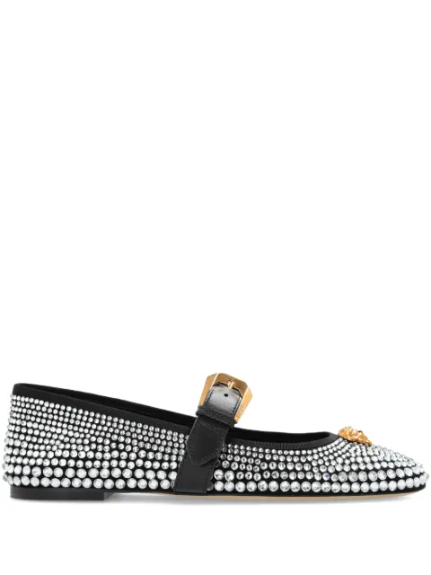 Versace La Medusa embellished ballerinas White 10217101A17026