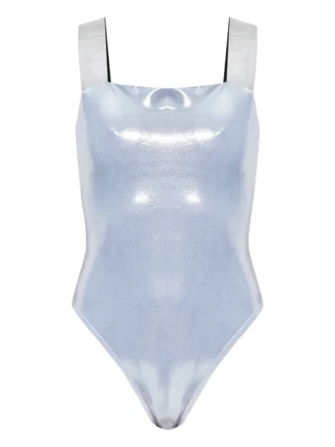 Versace metallic one-piece swimsuit Blue ABD010981A17215