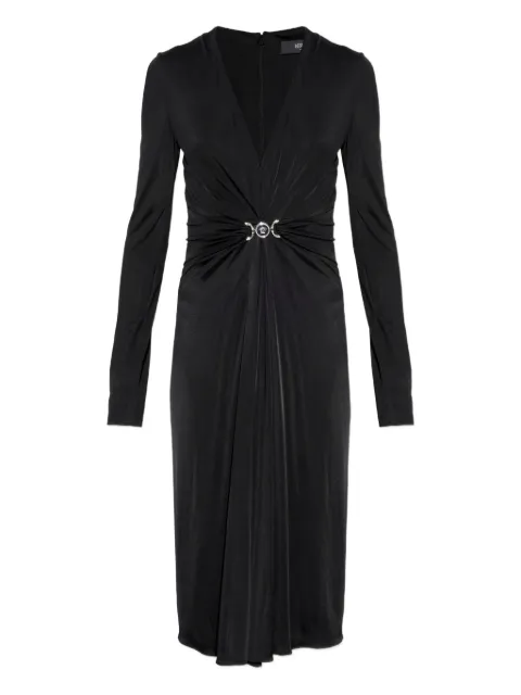 Versace Medusa-plaque draped dress Black 10226171A12497