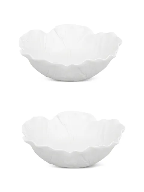 Bordallo Pinheiro medium Cabbage leaf bowl (two-person setting) White 65014966SET2