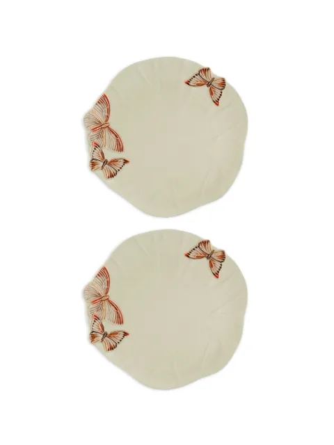 Bordallo Pinheiro x Claudia Schiffer Cloudy Butterflies plate (two-person setting) Neutrals 65030585SET2