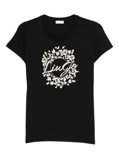 LIU JO floral logo T-shirt Black WA6493JS923