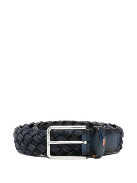 Santoni braided suede belt Blue CM35VC010B91EIRV