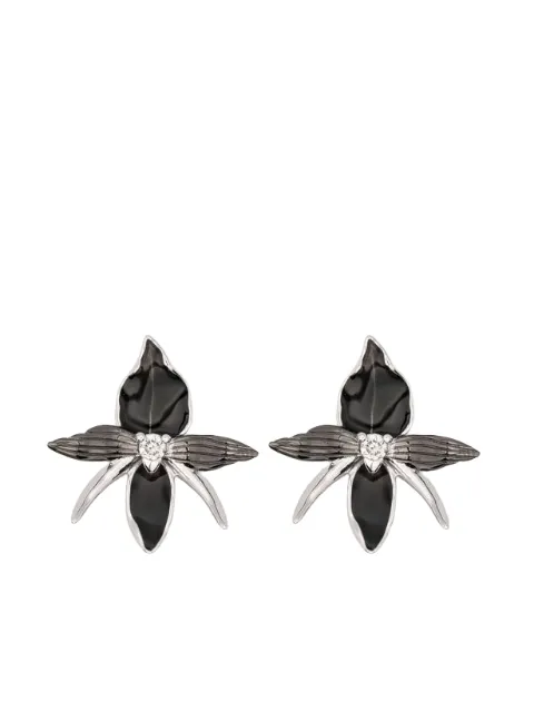 Shaun Leane black-orchid diamond earrings Silver OR008SSBKEOS