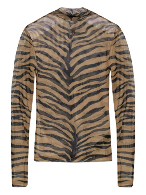 AMIRI zebra long sleeve top Neutrals AWTOWO1006