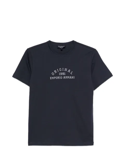 Emporio Armani embroidered-logo T-shirt Blue EW003628AF13318