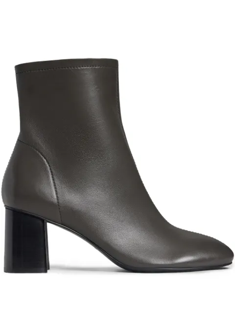 12 STOREEZ 65mm block-heel leather ankle boots Grey 127137