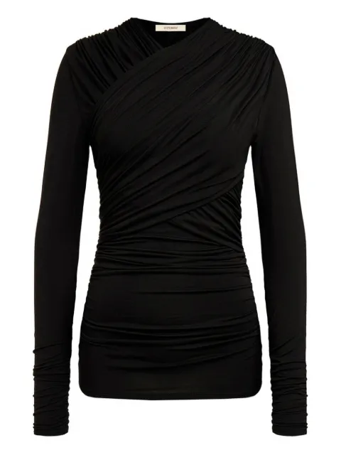 12 STOREEZ draped ruched top Black 126942