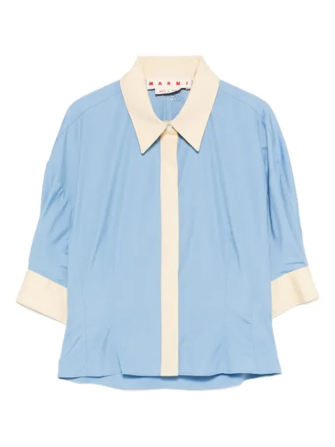 Marni collared panelled top Blue CAMA0674QSUTC223