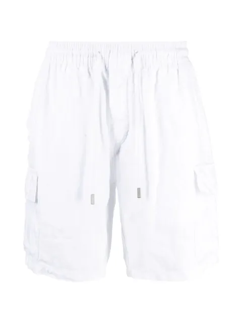 Vilebrequin drawstring-fastening linen cargo shorts White BAIAU101