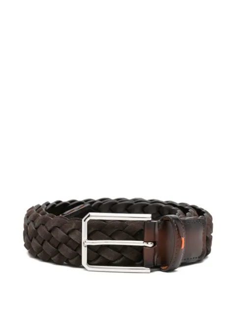 Santoni braided suede belt Brown CM35VC010B91EIRV