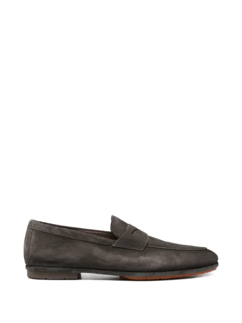 Santoni suede penny loafers Grey MCNC19298SI6SEAA