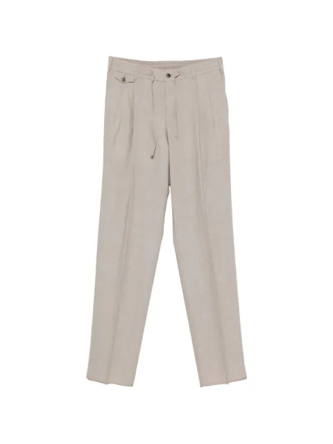 PT Torino pleated drawstring-waist trousers Neutrals QSCFZB0CL1MA43