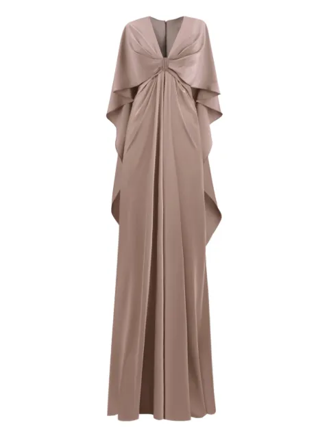 Gemy Maalouf V-neck draped gown Neutrals EDPF241938LD