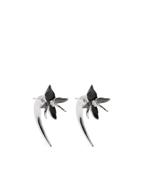 Shaun Leane diamond talon black-orchid earrings Silver OR012SSBKEOS