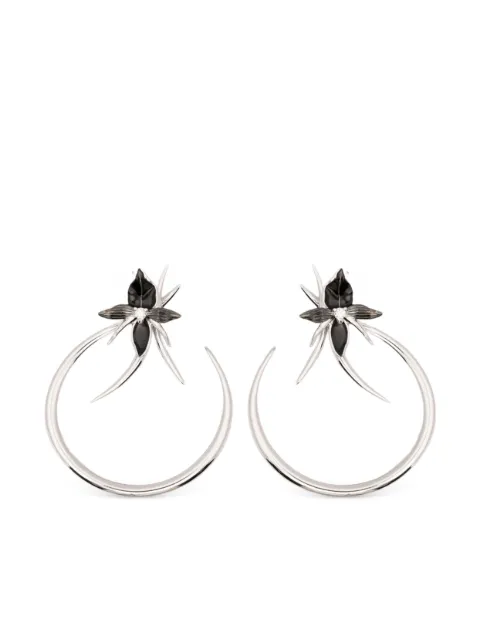 Shaun Leane Black Orchid diamond hoop earrings Silver OR009SSBKEOS