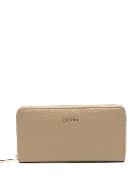 LIU JO logo-plaque zip wallet Neutrals AA6170E1109