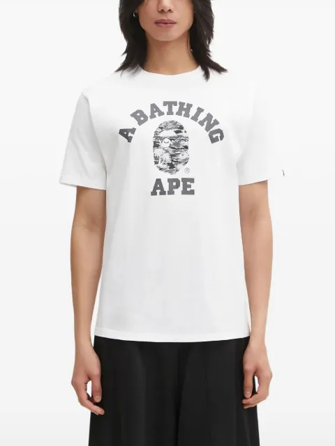 A BATHING APE® Palm Tree Camo College T-shirt White 1L30110025