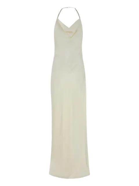 Stella McCartney Falabella chain strap satin dress Neutrals 6A06433FU302