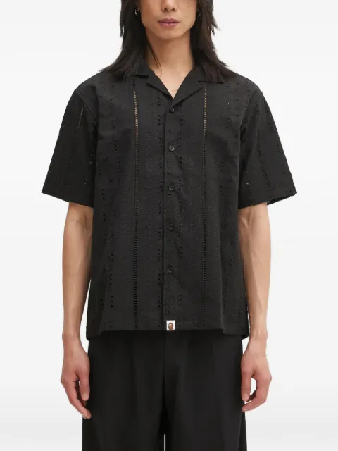 A BATHING APE® broderie-anglaise shirt Black 1L30132305