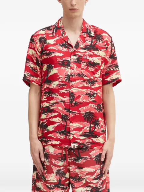 A BATHING APE® palm-print pocket shirt Red 1L30132306