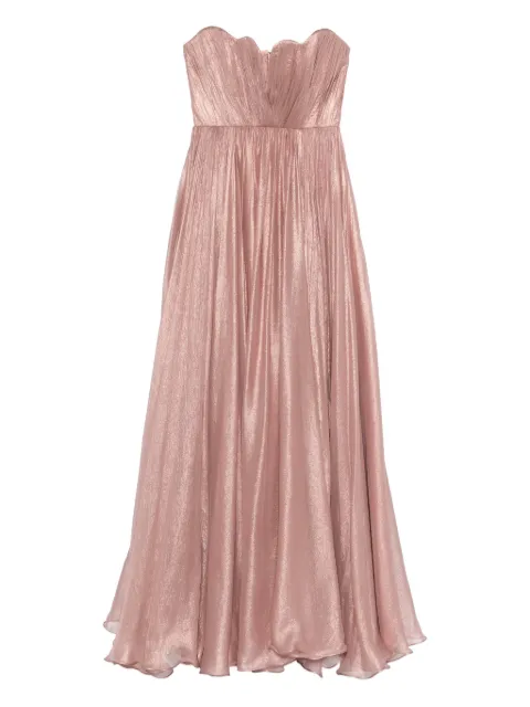 M.Marquise Camelia strapless pleated maxi dress Pink CAMELIAZINK