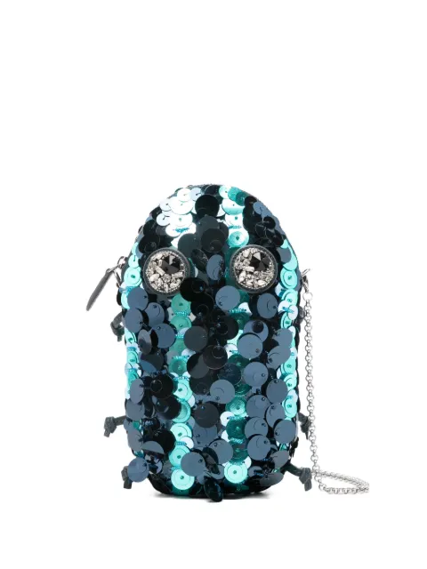 Anya Hindmarch sequin embellished clutch bag Blue 204361